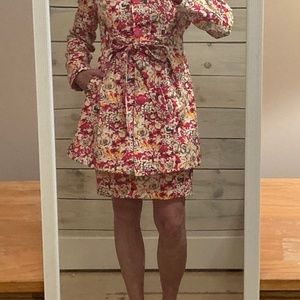 Floral, long jacket with skirt